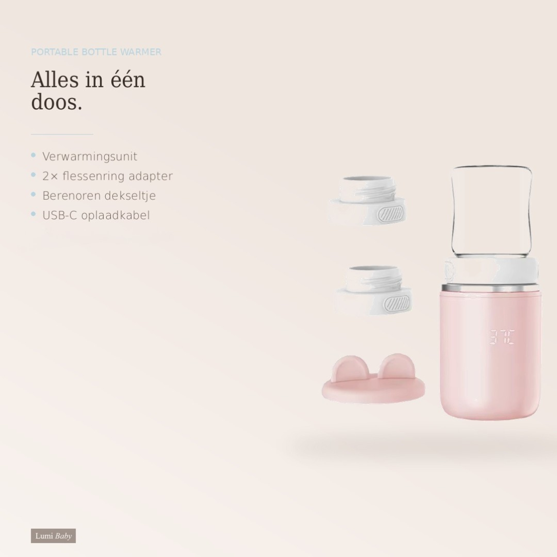 Lumi ALM Baby Melkfleswarmer – Snel, Veilig & Altijd Perfecte Temperatuur