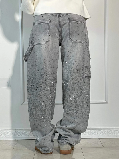 JEANS AUS GLÄNZENDEM DENIM 