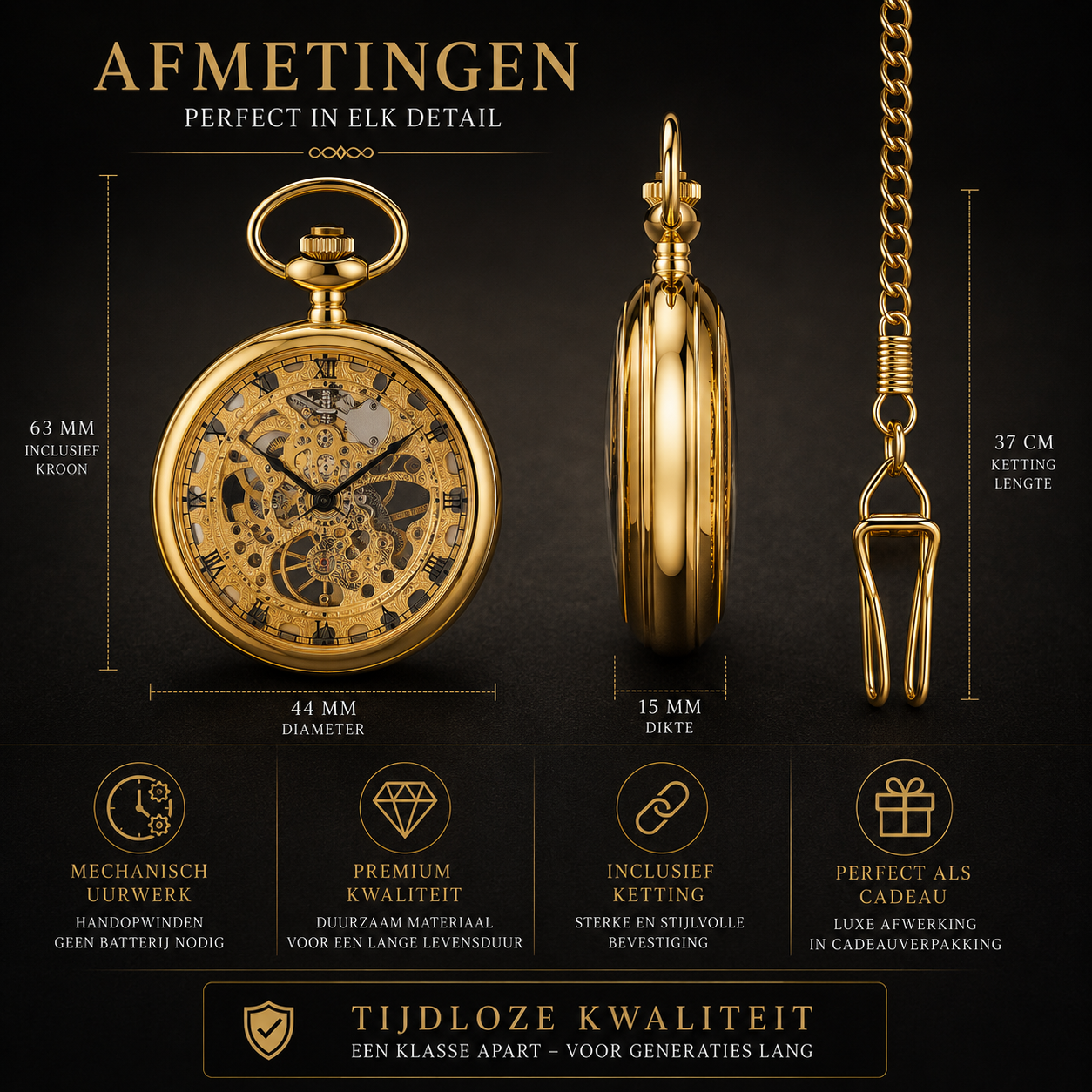 Timeless Legacy™ | Mechanisch Skeleton Zakhorloge | Luxe Vaderdag Cadeauset