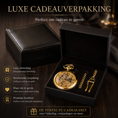 Timeless Legacy™ | Mechanisch Skeleton Zakhorloge | Luxe Vaderdag Cadeauset