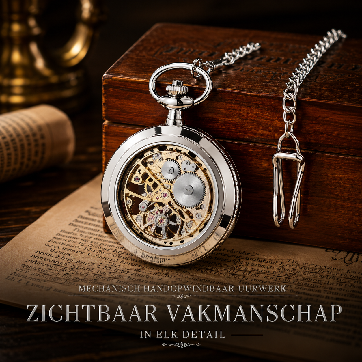 Timeless Legacy™ | Mechanisch Skeleton Zakhorloge | Luxe Vaderdag Cadeauset