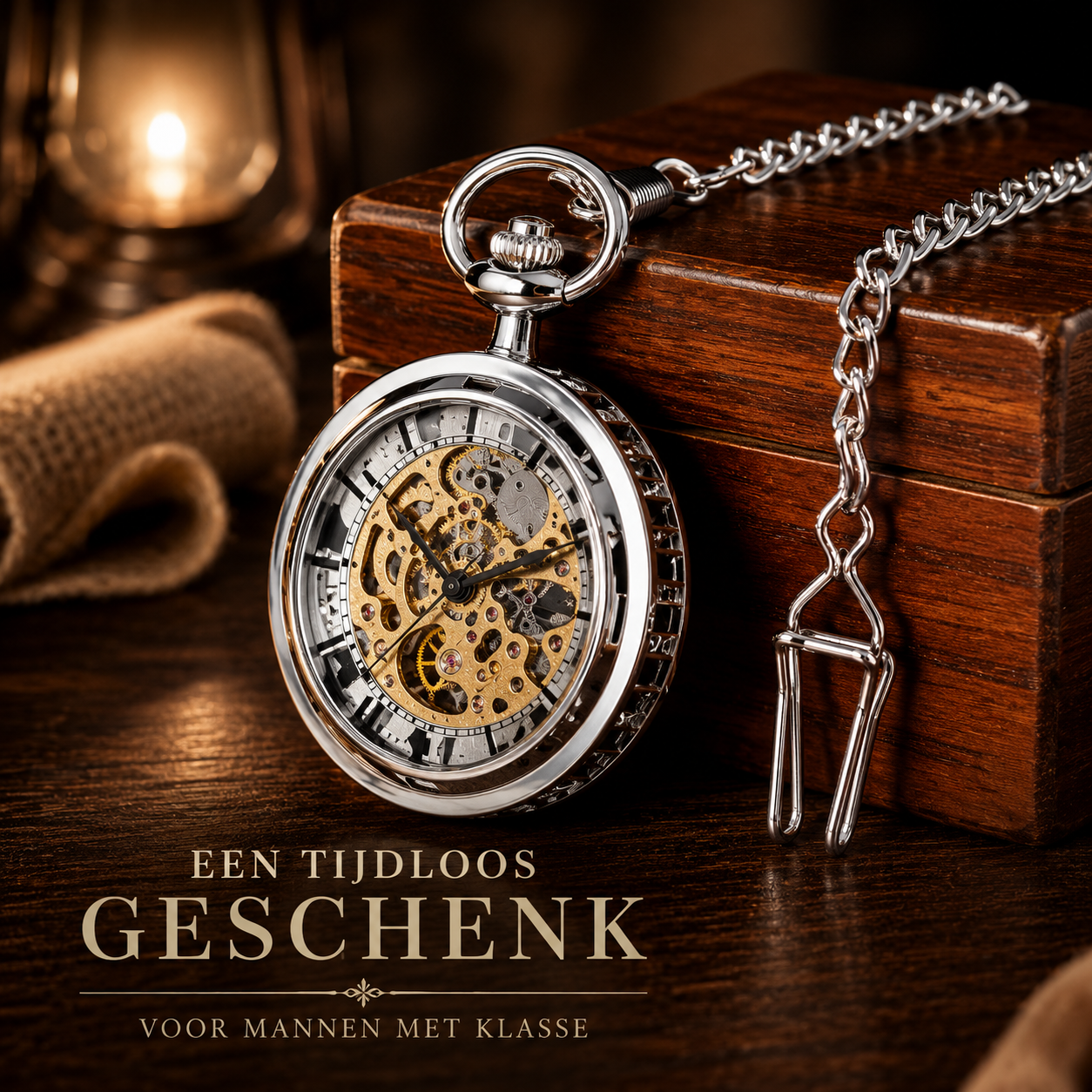 Timeless Legacy™ | Mechanisch Skeleton Zakhorloge | Luxe Vaderdag Cadeauset