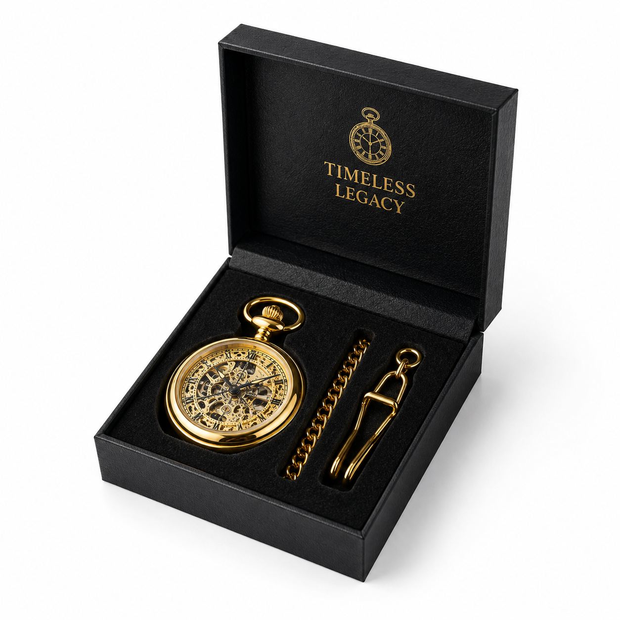 Timeless Legacy™ | Mechanisch Skeleton Zakhorloge | Luxe Vaderdag Cadeauset