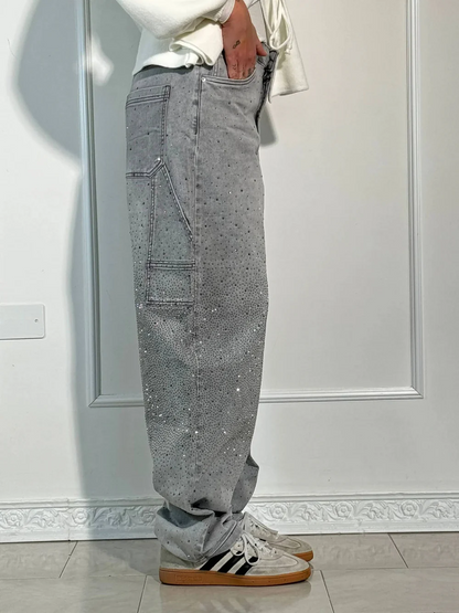 JEANS AUS GLÄNZENDEM DENIM 